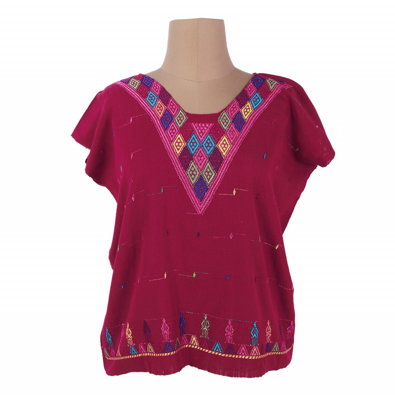 Blusa tsotsil roja