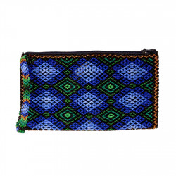 Bolso de mano wixárika azul