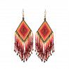 Aretes chaquira rojos