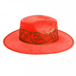 Sombrero de gamuza color mamey