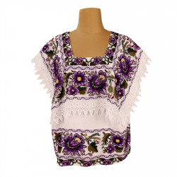 Blusa con bordados florales