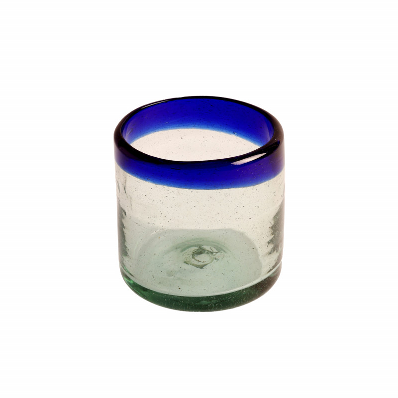 Vaso roca con filo azul