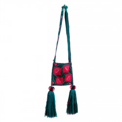 Morral wixárika con flores