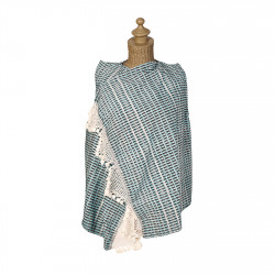 Chaleco de rebozo azul con...