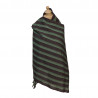 Rebozo 3/4 negro con líneas verdes