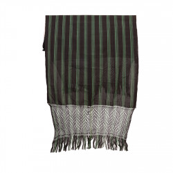 Rebozo 3/4 negro con líneas verdes