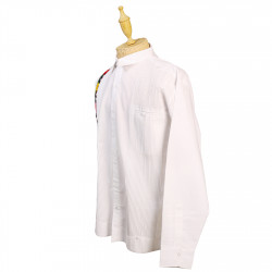 Guayabera blanca, con bordado 16 puntos